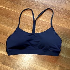 Navy blue Flow Y Nulu Lululemon sports bra with removable pads